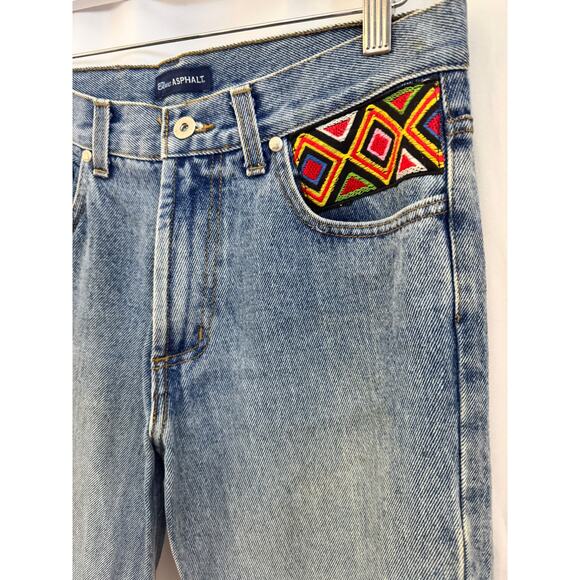 Blue Asphalt Embroidered Beaded Jeans – Size 9 - Picture 2 of 12